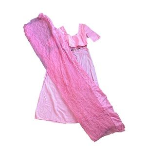 Indian Saree Bubble Gum Pink Color